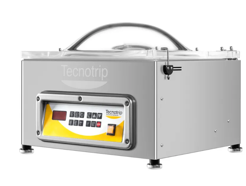 EVT-10-TD (vista frontal) Envasadora al vacío Tecnotrip EVT-10-TD vista frontal con tapa abierta